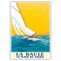 La Baule France - The Beach of the Sun (La Plage Du Soleil) - Vintage Railroad Travel Poster by Charles-Jean Hallo c.1931 - Master Art Print 10in x 14in