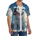 thumbnail image 2 of Sikiie Starry Sky Cloud Bulldog Men's Wrinkle Free Untucked Cuban Shirt Business Casual Button Down Shirts Short Sleeve ShirtX-Large, 2 of 5