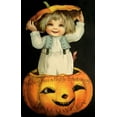 thumbnail image 2 of Vintage Apple Collection 10x14 White Modern Wood Framed Museum Art Print Titled - Halloween Pumpkin Head Child.tif, 2 of 4