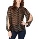 thumbnail image 1 of INC Blusa con botones de manga dividida para mujer, negro, grande, 1 of 1