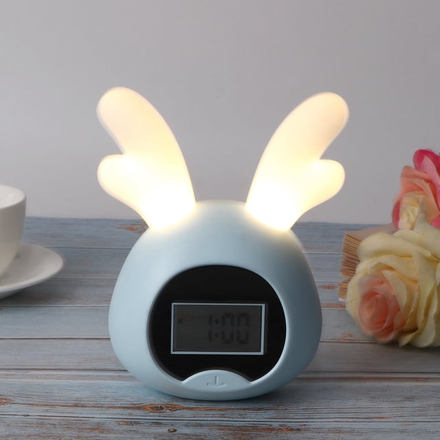 Reloj despertador, USB de escritorio, multifuncional, pantalla LED de dibujos animados, reloj con luz, parte superior de la línea