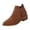 Brown, variant on Black Women'S Suede Side Zipper Short Boots Low Heel Ankle Boots Casual Outdoor Fashion Fall Winter Plus Size Comfortable Round Toe