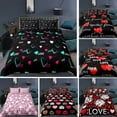 thumbnail image 2 of 3-Piece Creative Lipstick Print Duvet Cover Valentine's Day Set Reversible Soft Aesthetic Bedding for Boys and Girls Double Size, 2 of 2