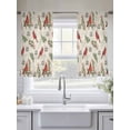 thumbnail image 5 of Cardinal Bird Sheer Curtains 54 Inch Length 2 Panels Set Window Treatments, Holly Branches Berry Winter Beige Rod Pocket Semi Curtains for Living Room/Bedroom/Kitchen Décor, 104"W x 54"L, 5 of 7