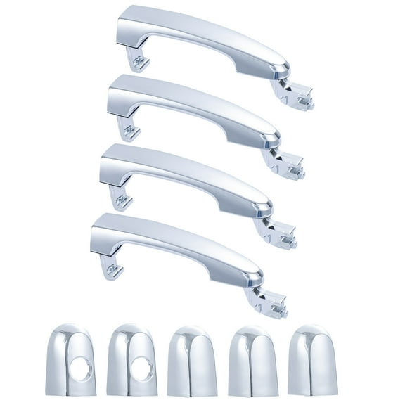 4pcs Complete Left Right Front Rear Side Chrome Exterior Door Handles Replacement Kit Fit 05-10 Sportage Fits select: 2007-2010 KIA SPORTAGE, 2005-2006 KIA NEW SPORTAGE