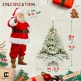 thumbnail image 2 of CAPHAUS 4.5 Feet Fake Spruce Snow Flocked Christmas Tree w/ 353 Tip Count, 300 LED Lights, Pre-Hinged, Green Pointed Shaped Leaves, with Metal Stand, for Indoor, Office, Party, Holiday Decoration, 2 of 9