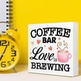 thumbnail image 6 of Zomyto 7"x7" Funny Kitchen Wood Block Signs,Coffee Bar Love is Brewing Wooden Box Sign for Home Shelf Bedroom Tabletop Desk Decor, 6 of 6