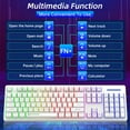 thumbnail image 5 of Keyboard and Mouse Combo, 104 Keys Wired gaming keyboard and mouse with Mouse Pad, Value RGB Backlit Keyboard Combo Set, Multimedia PC Gaming Keyboard, Office Keyboard for Gaming and Work, White, 5 of 7