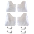 thumbnail image 1 of Premium Heavy Duty Universal 12 x 17.5 Inches Mud Flaps Splash Guards Tapered Edge Teardrop Style Front and Rear Diamond Tread Aluminum Left and Right 4pc Full Set with Hardware Kit, 1 of 7