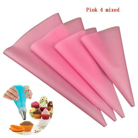 

4 color optional silicone pastry bag 4pcs/pack mixed 4 size cake decoration baking tools without nozzles