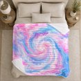 thumbnail image 5 of Pink Blue Galaxy Tie Dye Swirl, Dreamy Cosmic Style for Tie Dye Fans, Pastel Nebula Spiral and Housewarming Gift, Soft Flannel Blanket for Bedroom and Dorm, Home Decor, 5 of 9
