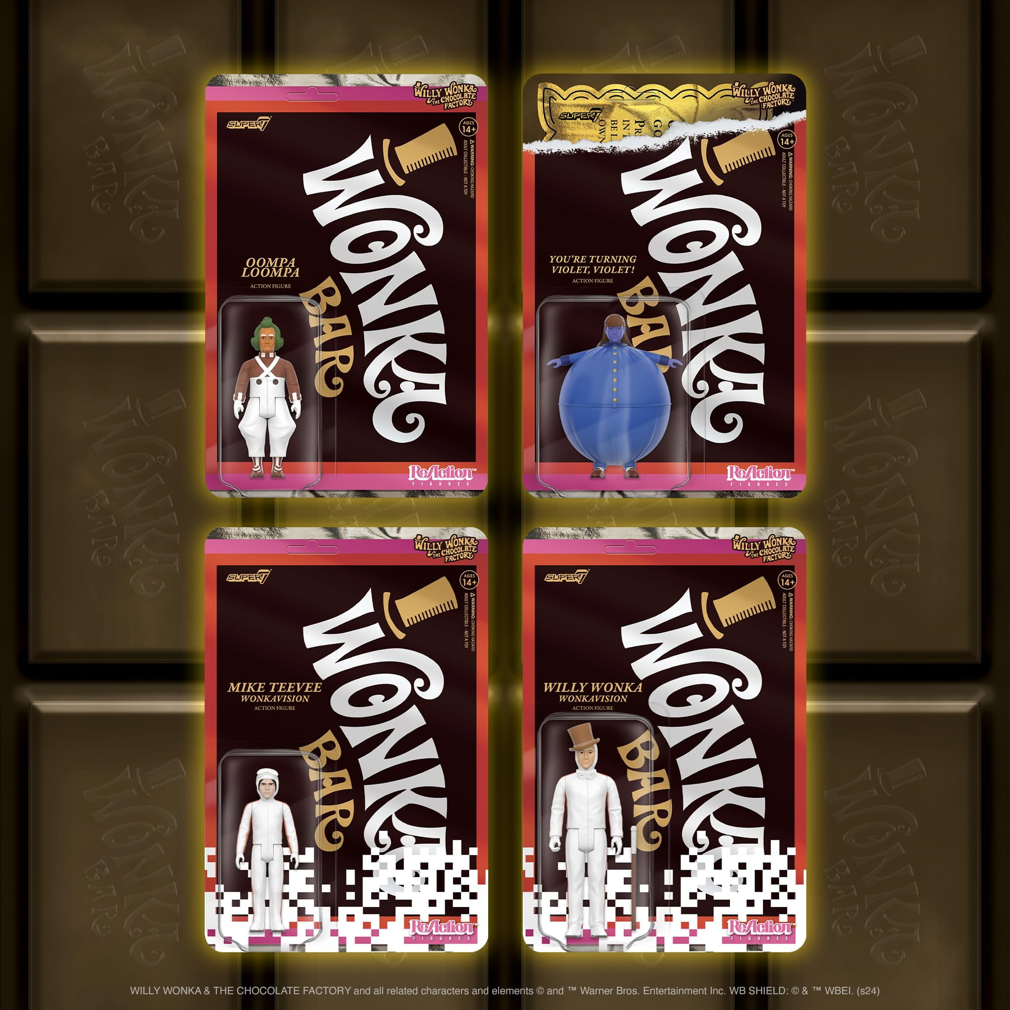 Mike Teevee Wonkavision Willy Wonka Super7 Reaction Figure