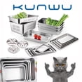 thumbnail image 6 of KUNWU Stainless Steel Semi-Closed Cat Litter Box 24" x 16" x 12" with Enclosure Lid, Scoop and Step, Easy Clean, Never Absorbs Odor (Anti Flash White - Rounded), 6 of 15