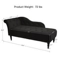 thumbnail image 2 of Homhougo Velvet Upholstered Chaise Lounge with Rolled Arm, Upholstered Sofa Recliner Lounge Chair for Bedroom Living Room Office Room, 60.6" L x 27.5" Ｗ x 28.3" H (Black), 2 of 8