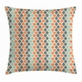 thumbnail image 1 of Geometric Throw Pillow Cushion Cover, Square Shapes with Lines Rhombus Geometric Design Elements, Decorative Square Accent Pillow Case, 20 X 20 Inches, Orange Almond Green Charcoal Grey, by Ambesonne, 1 of 2