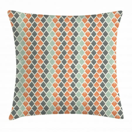 Geometric Throw Pillow Cushion Cover Square Shapes With Lines