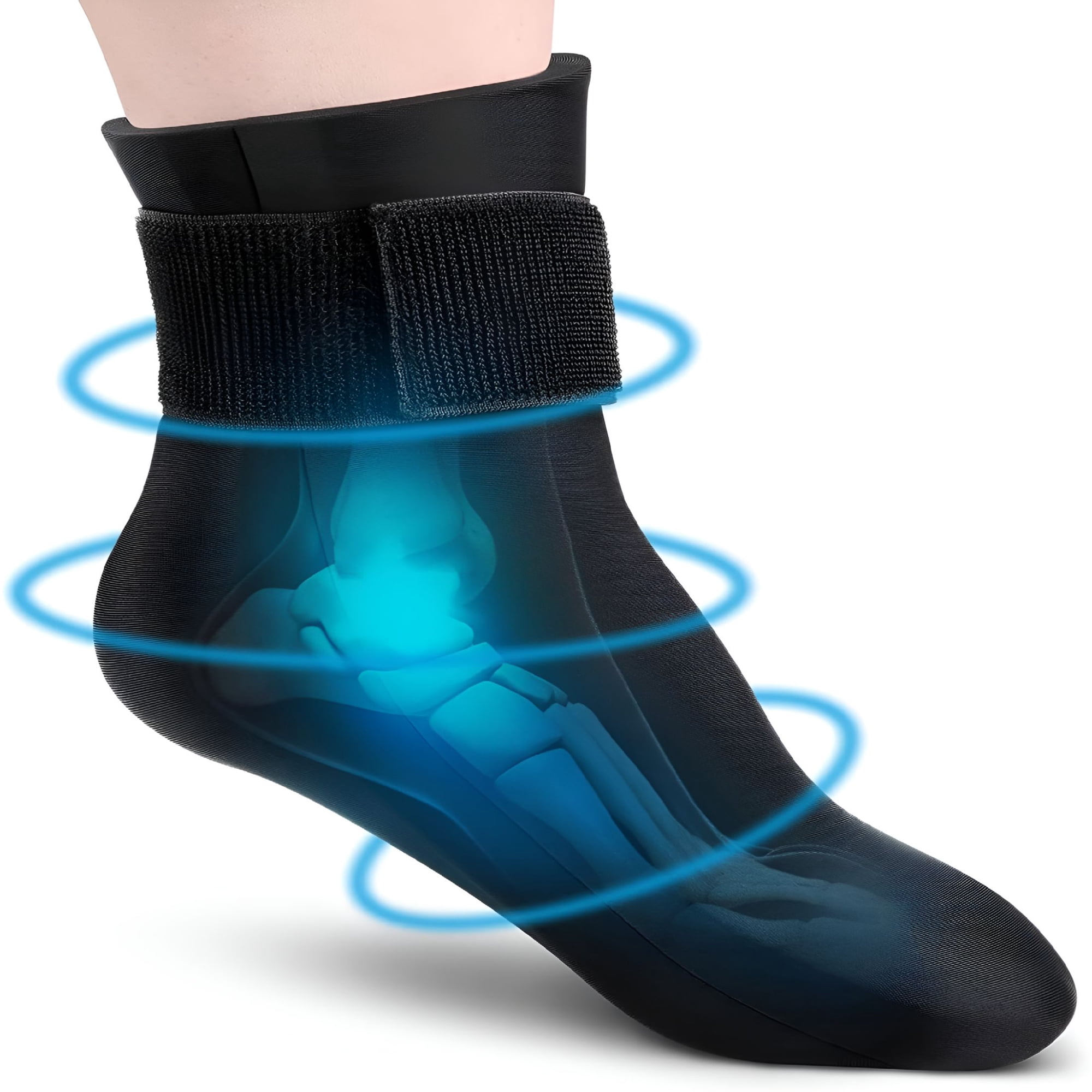 XIRQI Reusable Gel Cold Therapy Sock for Hot & Cold Therapy,Ankle Foot Ice Pack Wrap for Injuries,Instant Pain Relief for Achilles Tendonitis,Plantar Fasciitis,Foot Heel -1pcs M（pack of 1）