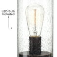 thumbnail image 2 of 360 Lighting Libby Industrial Accent Table Lamps 12" High Set of 2 Bronze Metal Edison Bulbs Seeded Glass Shade for Bedroom Bedside Nightstand Office, 2 of 4
