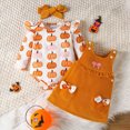 thumbnail image 2 of zuwimk Baby Girl Clothes Newborn Infant Outfit Ruffle Romper and Pants Clothing Sets for Fall Spring(6-9 Months,Orange), 2 of 8