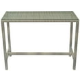 thumbnail image 3 of Modern Contemporary Urban Design Outdoor Patio Balcony Garden Furniture Bar Side Table, Rattan Wicker Glass, Light Grey Gray, 3 of 3