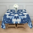 thumbnail image 3 of Indigo Tie Dye Snowflake Square Tablecloth,Waterproof Square Table Cover,Wipeable Spillproof Washable Table Cover for Home Kitchen Party Decor 52"x52"(132x132cm), 3 of 6
