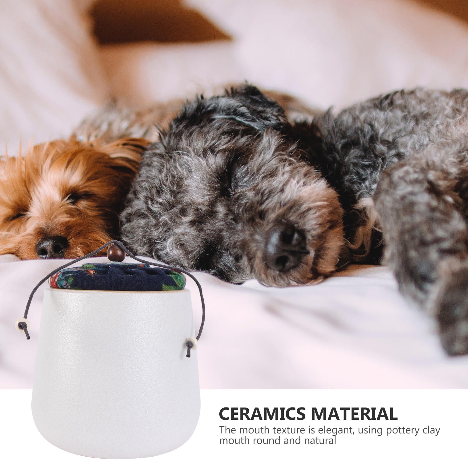 DINHEAROM Dog Box For Ashes Pet Memorial Urn White Ceramics 1Pack Portable