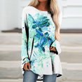 thumbnail image 2 of Tops de mujer Invierno Estampado de animales Botón Sudadera Pullover Tops Fridja  hkj1989, 2 of 5