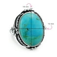 thumbnail image 4 of Bling Jewelry Womens  Silver Ring with Leaf Design and Oval Turquoise Moonstone Gemstone, 4 of 5