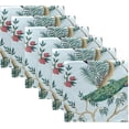 thumbnail image 6 of GZHJMY Set of 4 Vintage Pomegranate Fruit Tree Peacock Bird Palm Leaf Exotic Chinoiserie Pattern Cloth Napkins Washable Polyester Dinner Napkins 20"X20" for Dining Table Wedding Party Fall Holidays, 6 of 7