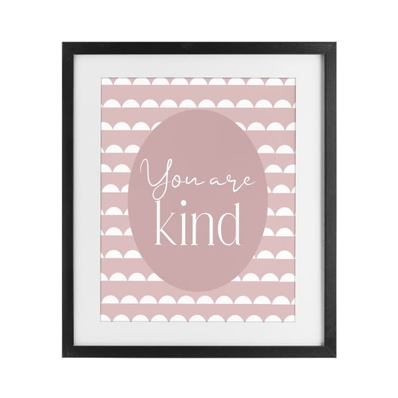 Stupell Industries Contemporary You Are Kind Blush Pink Black Framed Print Under Glass, 13 x 16, by Christine Simpson Art