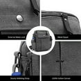 thumbnail image 3 of Men's Multifunctional Canvas Crossbody Bag Chest Bag Travel Carry Bag with Bottle Holder (Grey), 3 of 5