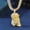 Yellow, variant on Iced Out Jesus Pendant Necklace with Cuban Link Chain – 23”