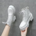 thumbnail image 7 of RUIYANQI Women's Platform Combat Boots Lace Up Chunky Heel Ankle Booties PU Leather Fashion Winter Shoes For Women White Women Sandal, 7 of 7