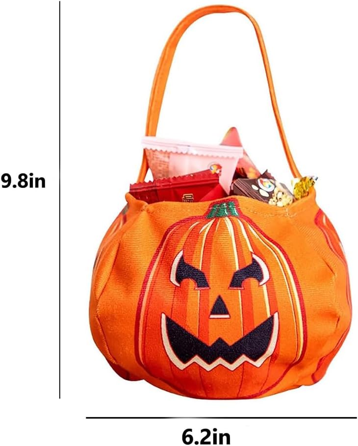 Glow In The Dark Halloween Candy Baskets - 3 Pack Ghost, Pumpkin, Black Cat Plush Totes