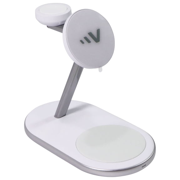 Ventev Qi2 Wireless 3-1 Desk Mount - White/Silver (Q2SSTAND3-266626)