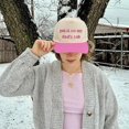 thumbnail image 3 of Put It On My Dad’s Tab Hat, Funny Embroidered Trucker Cap for Women, Adjustable Snapback Dad Joke Hat, Cute Gift for Daughters and Teens, 3 of 5