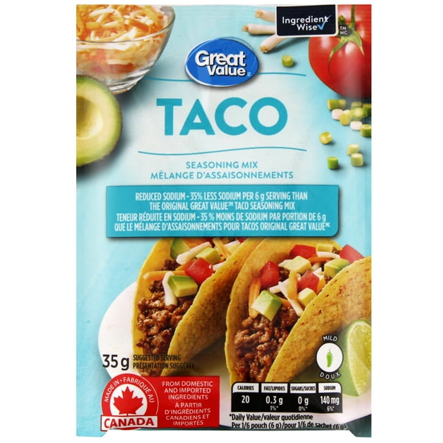 Great Value Low Sodium Mild Taco Seasoning Mix