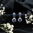 thumbnail image 5 of Rosec Jewels Certified Lab Grown Blue Sapphire Drop Earrings for Women - Teardrop Earrings - AAAA Quality - with Jewelry Box, 925 Sterling Silver, 5 of 8