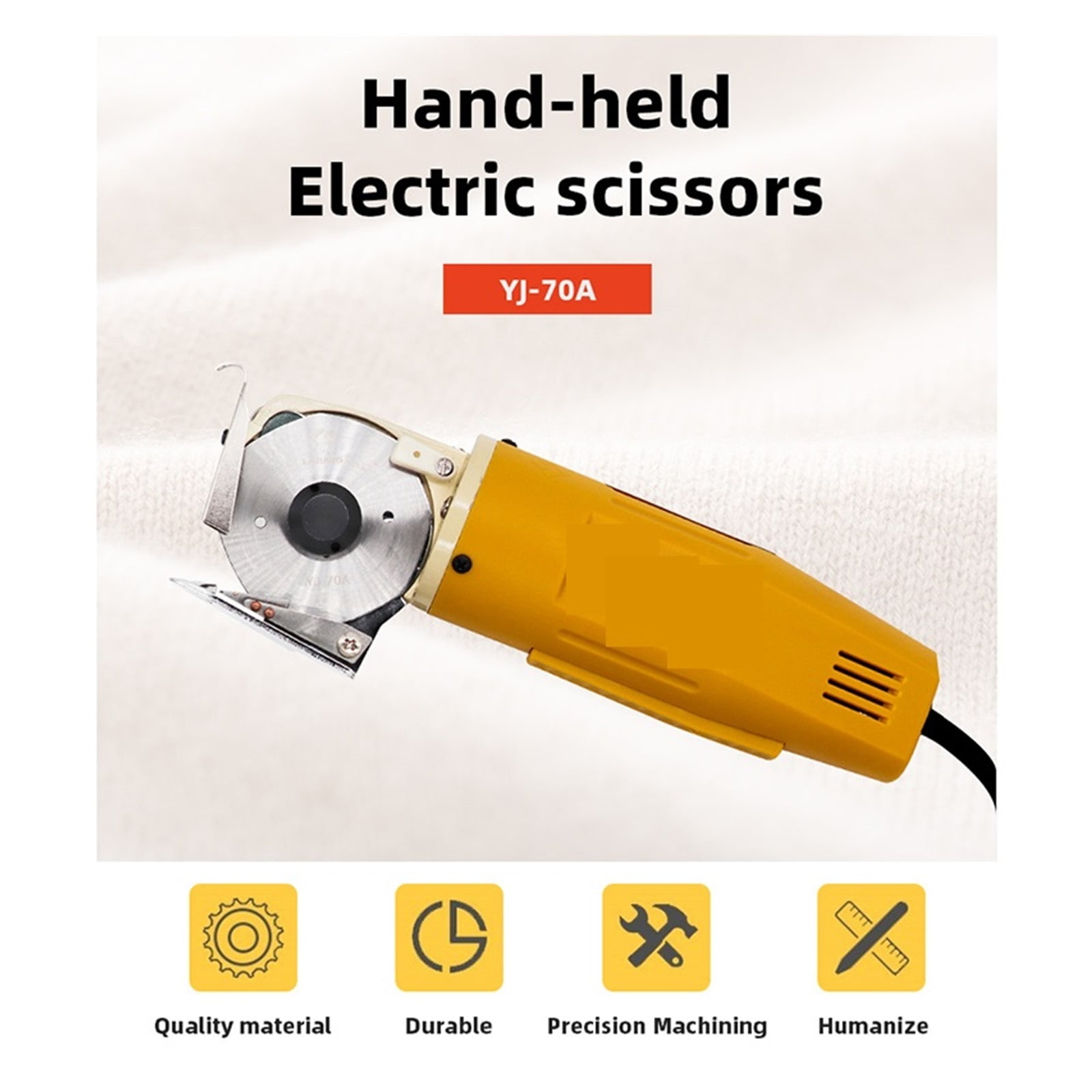 Electric Scissors Shears Cloth Cutter Fabric Cutting Machine Kit Cutting Tools For Clothes Leather Fabric 70mm 170W ,Sharp & Durable