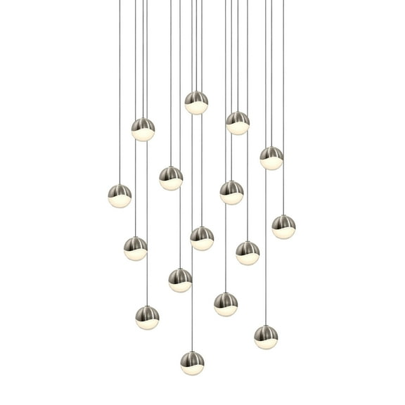 Sonneman 2923-Sml Grapes 16 Light 23" Wide Led Suspension Multi Light Pendant - Nickel