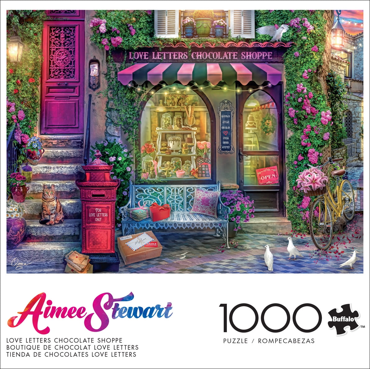 Buffalo Games Love Letters Cholocate Shoppe 1000-Piece 26.75 x 19.75-Inch Interlocking Jigsaw Puzzle for Adults Ages 14+