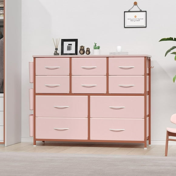 Tour de Rangement en Tissu à 10 Tiroirs avec Bacs – Organisateur Sans Outils pour la Chambre de Bébé, le Garde-Robe, l'Entrée, les Petits Espaces