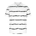 thumbnail image 2 of Enridrech Big and Tall Tee for Men Comfort Collared Short Sleeve Clothes Top Summer Fashion Color Block Striped T Shirt, 2 of 4