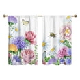 thumbnail image 2 of Watercolor Wildflower Butterfly Tier Curtain,Light Filtering Washable Short Cafe Window Curtain for Kitchen,Laundry,Home Decor,1 Pair, 2 of 6