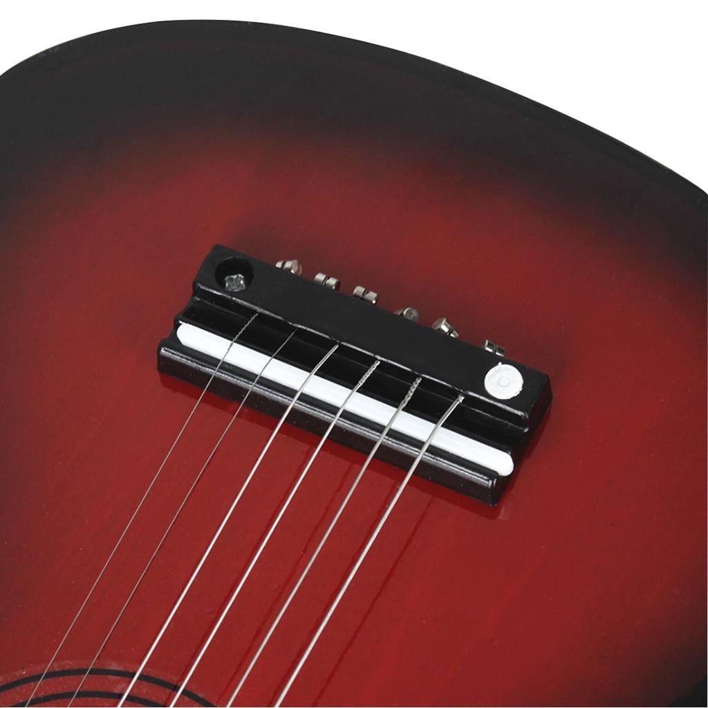 21inch 6-Strings Acoustic Folk Guitar for Beginners Novices Kids Musical - Red, as described Red02
