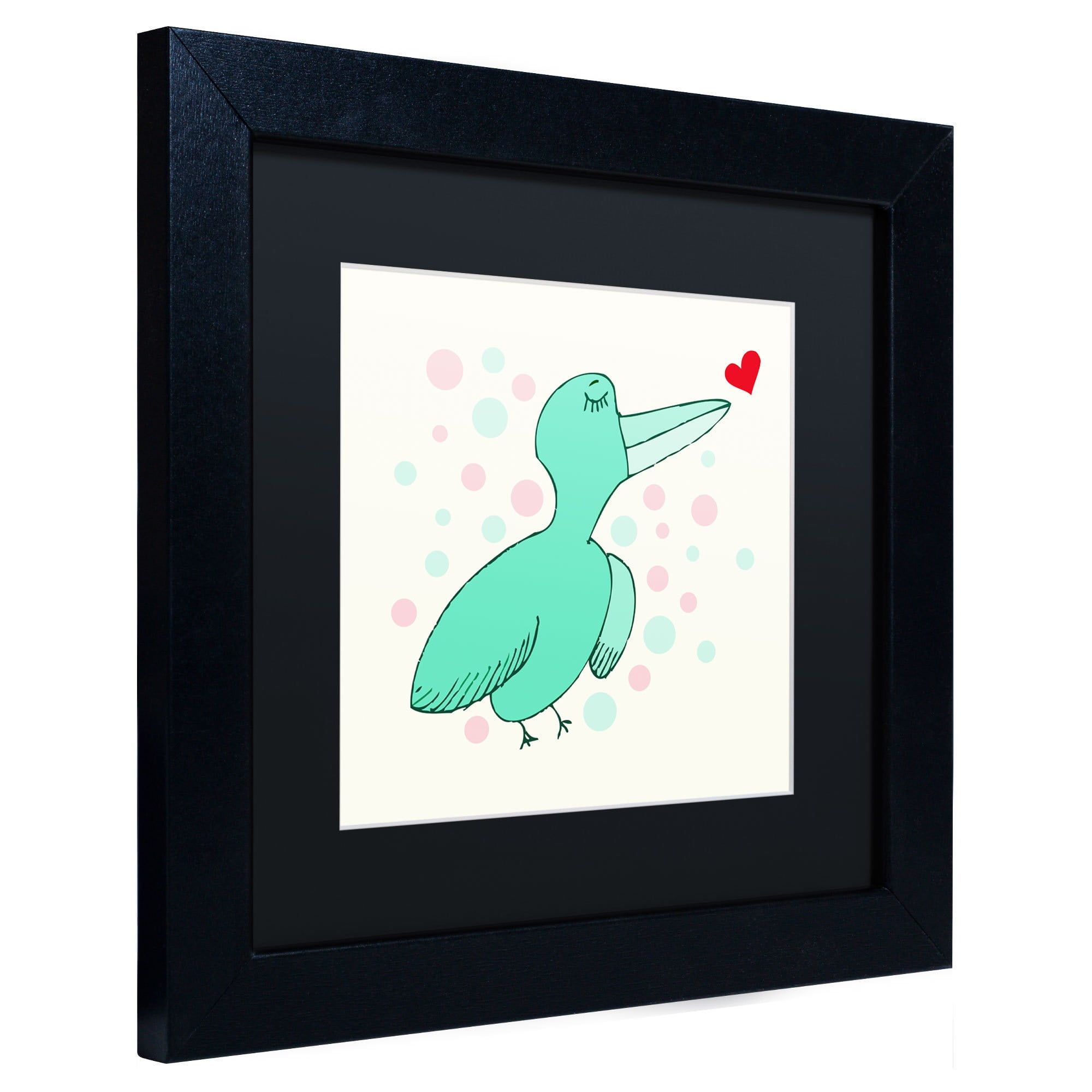 Trademark Fine Art "Dreamy Love Bird" Canvas Art by Carla Martell, Black Matte, Black Frame