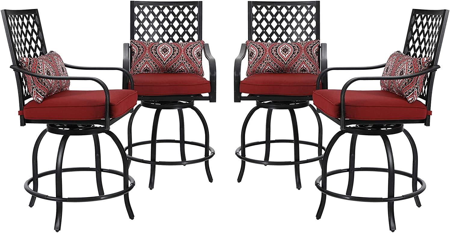 MF Studio 4PCS Patio Bistro Dining Chairs Outdoor Extra ...