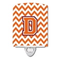 thumbnail image 1 of Carolines Treasures CJ1062-DCNL Letter D Chevron Orange & Regalia Ceramic Night Light, 1 of 1