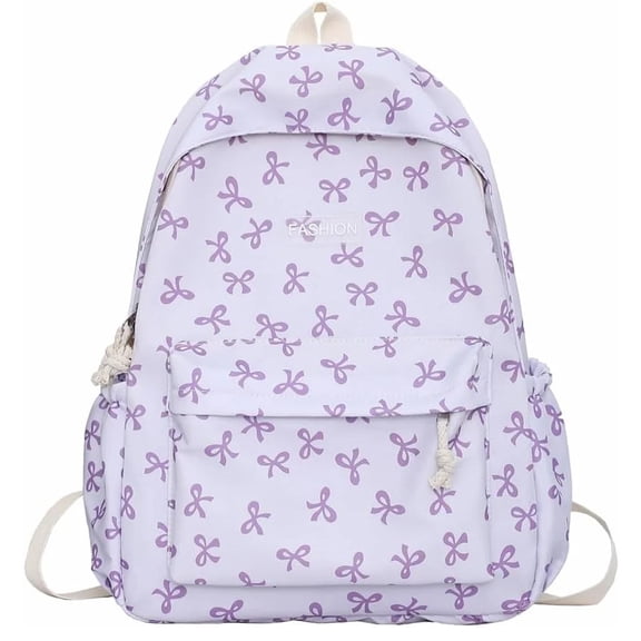 Cute Bow Backpack Coquette Aesthetic Backpacks for Women Preppy Kawaii Backpack Nylon Laptop Bag Travel Daypack