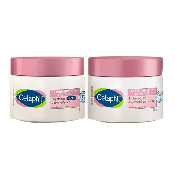 2x Cetaphil Brightening Day and Night Protection Cream, White, 50gm Each